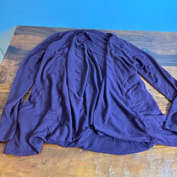Athleta Womens Pranayama Wrap Cardigan Purple Modal Stretch Open Front Small - Picture 4 of 6